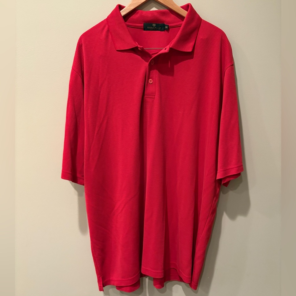 Bugatchi Men’s Vibrant Red Polo Shirt Size XXL